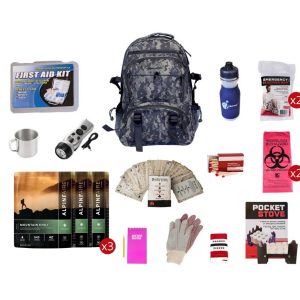 Food Storage Survival Kit, Camo Backpack