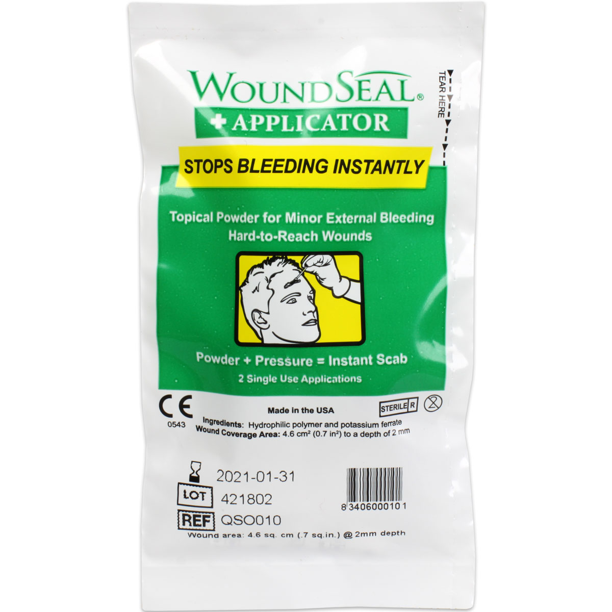 QR WoundSeal + Applicator for Nosebleeds, 2 Applications
