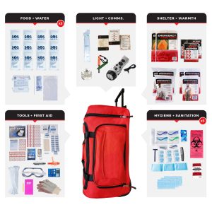 3 Person Comfort Survival Kit, Rolling Bag