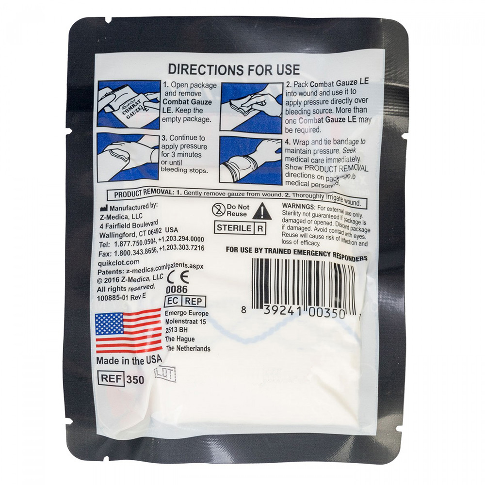 QuikClot Combat Gauze, Z-Fold, Law Enforcement - Image 3