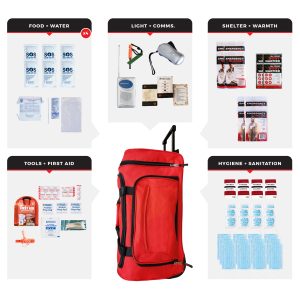 4 Person Necessity Survival Kit, Rolling Bag
