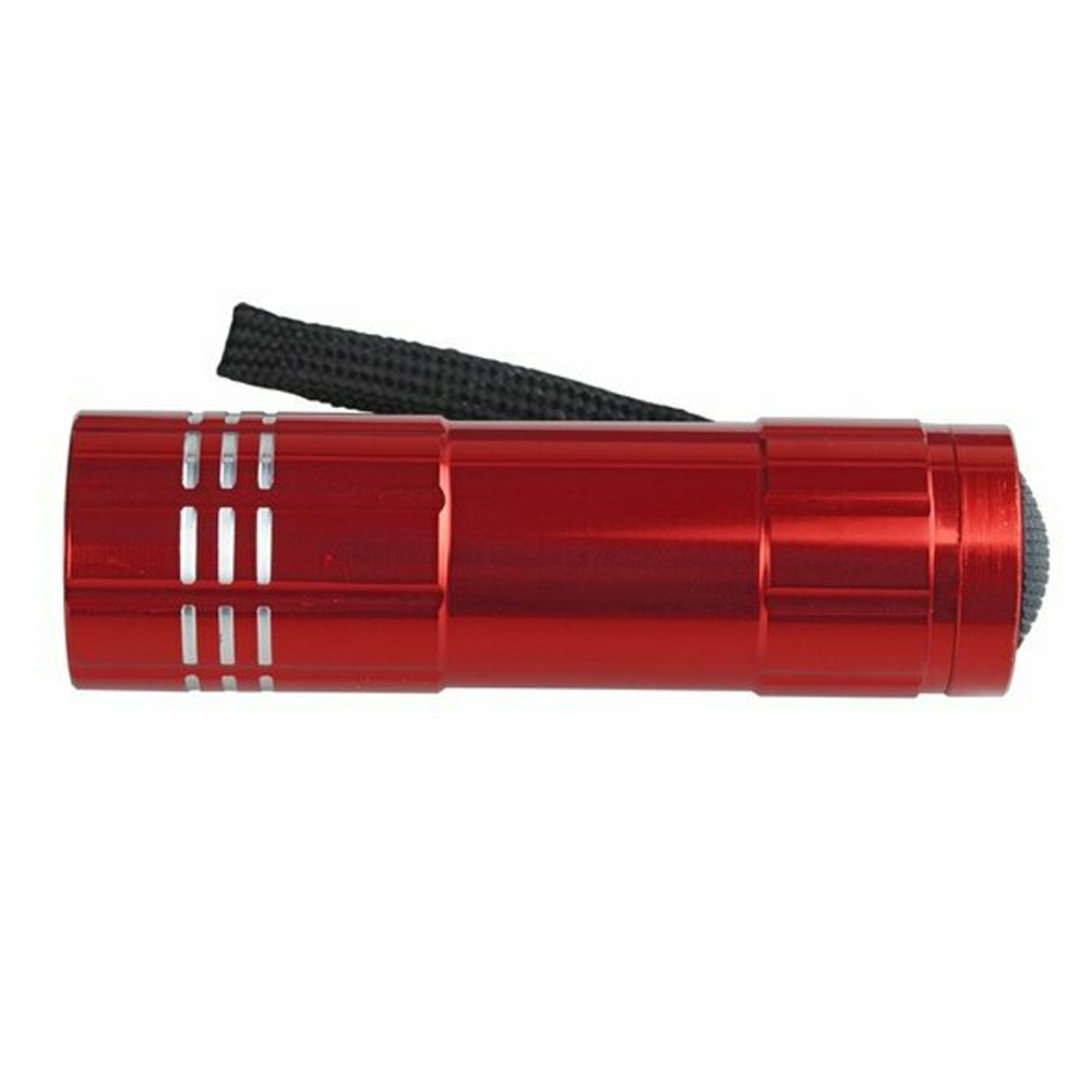 Metal Handheld Red Flashlight with Nylon Wrist Strap - Image 2