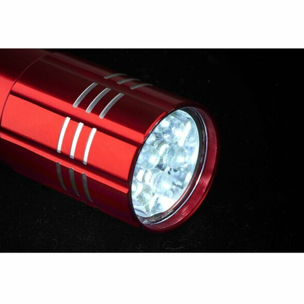 Metal Handheld Red Flashlight with Nylon Wrist Strap - Image 4