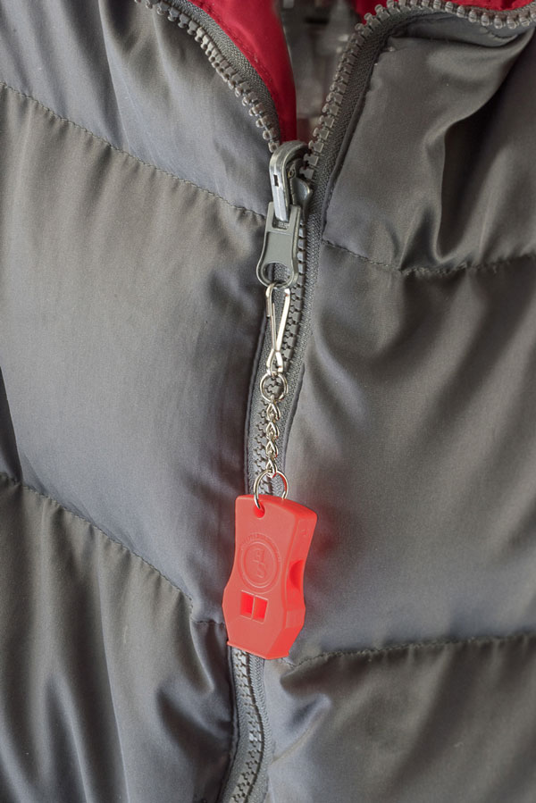 2-Piece Plastic Raptor Whistle with Key Chain & Zipper Ring (115 dB) - Image 3