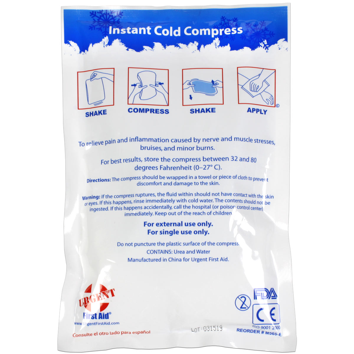 6" x 9" Instant Cold Compress, Boxed - 32 per case - Image 2